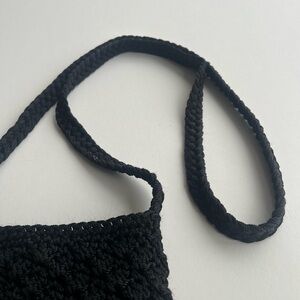 LE SAC black Crochet mini pp pop Crossbody Bag 6” x 7”